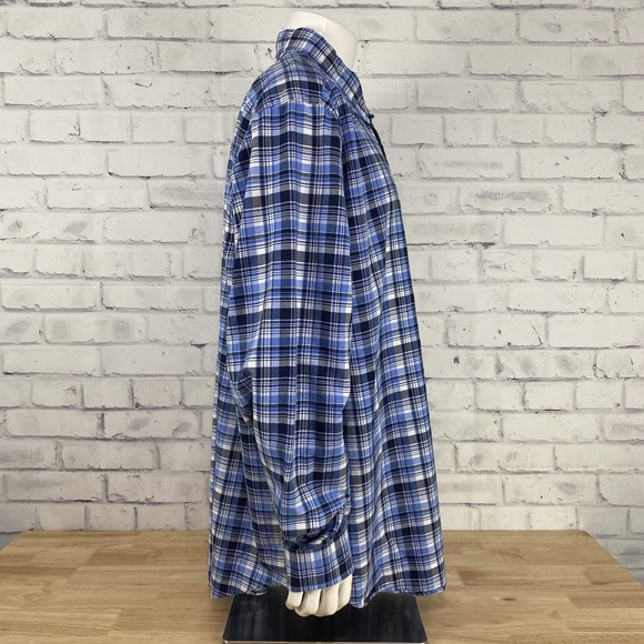 Ralph Lauren‎ Shirt Men's 2XB Big Long Sleeve Button Down Blue Plaid Pony - Picture 8 of 14